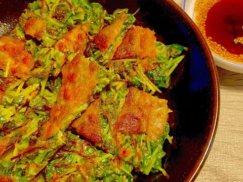 豆苗1袋ペロリ♪豚バラと豆苗のカリカリチヂミ